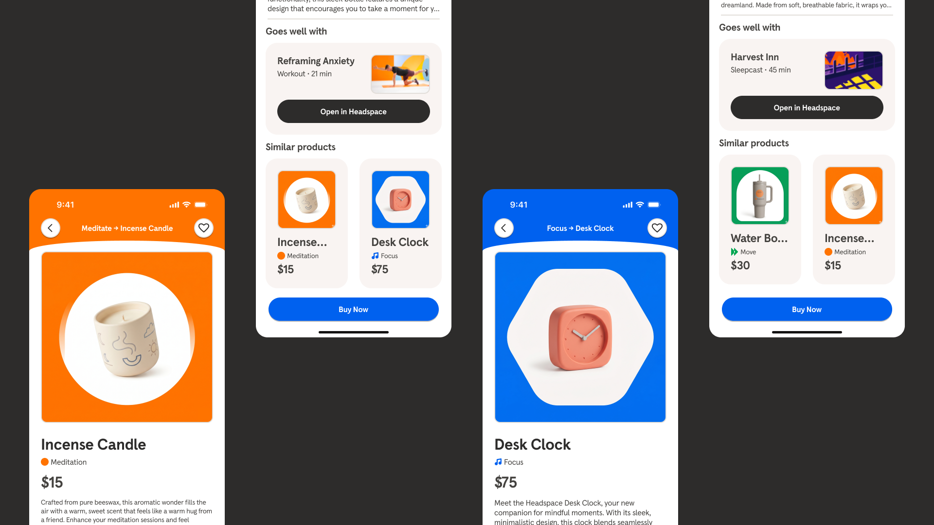 A screen of Bata Terelueli's Headspace shop app
