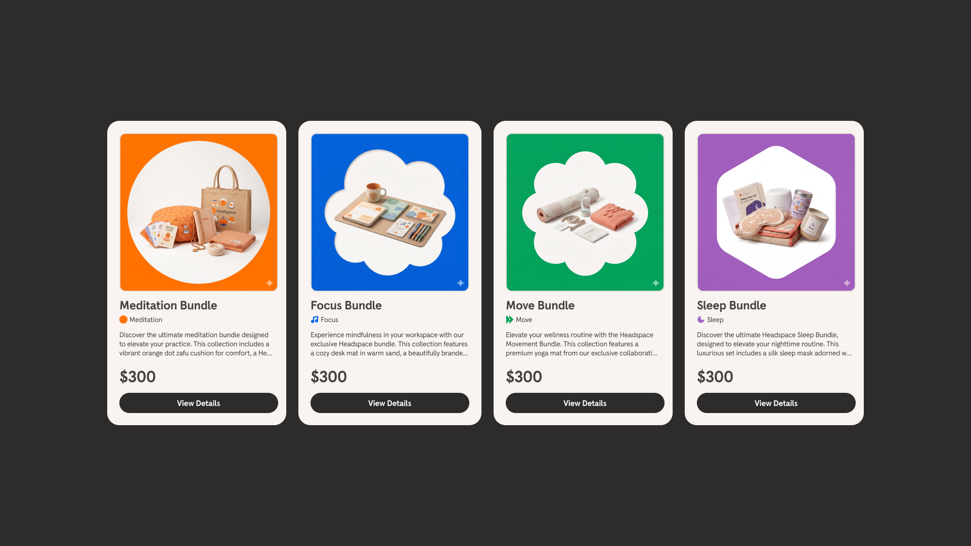 A screen of Bata Terelueli's Headspace shop app