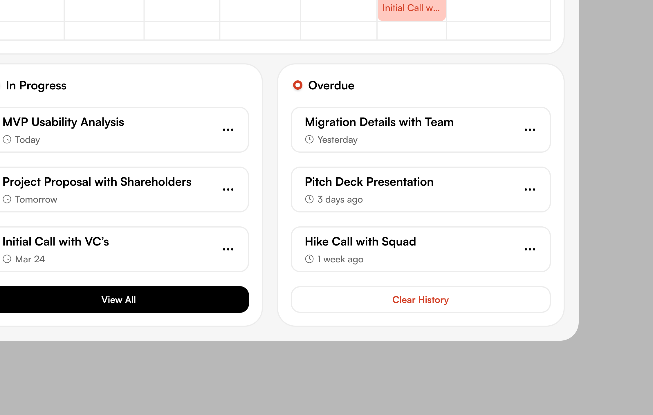 A screen of Bata Terelueli's task management project